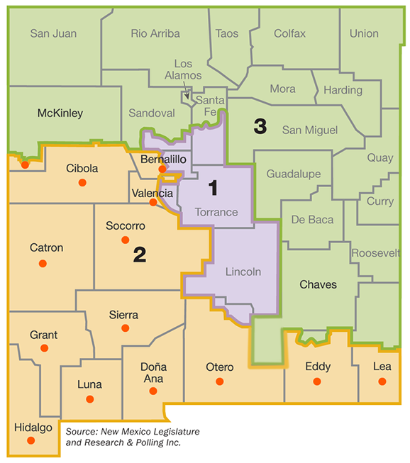 ​NM Congressional District Map, Blue CD2 NM